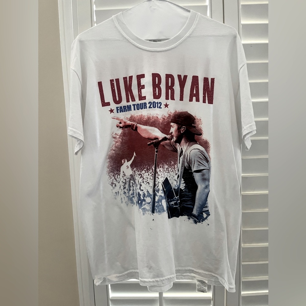 Vintage LUKE BRYAN 2012 Farm Tour Band Graphic Tee T Shirt Sz Med